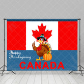 Aperturee - Canada Flag Turkey Happy Thanksgiving Day Backdrop
